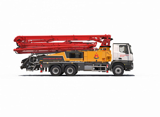 Аренда бетононасоса с длинной стрелы 23 метра. Услуга аренды АБН на сутки, смену, час.